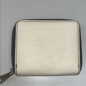 Aimee Kestenberg creamy White Textured Zip around Brixton Wallet / preowned